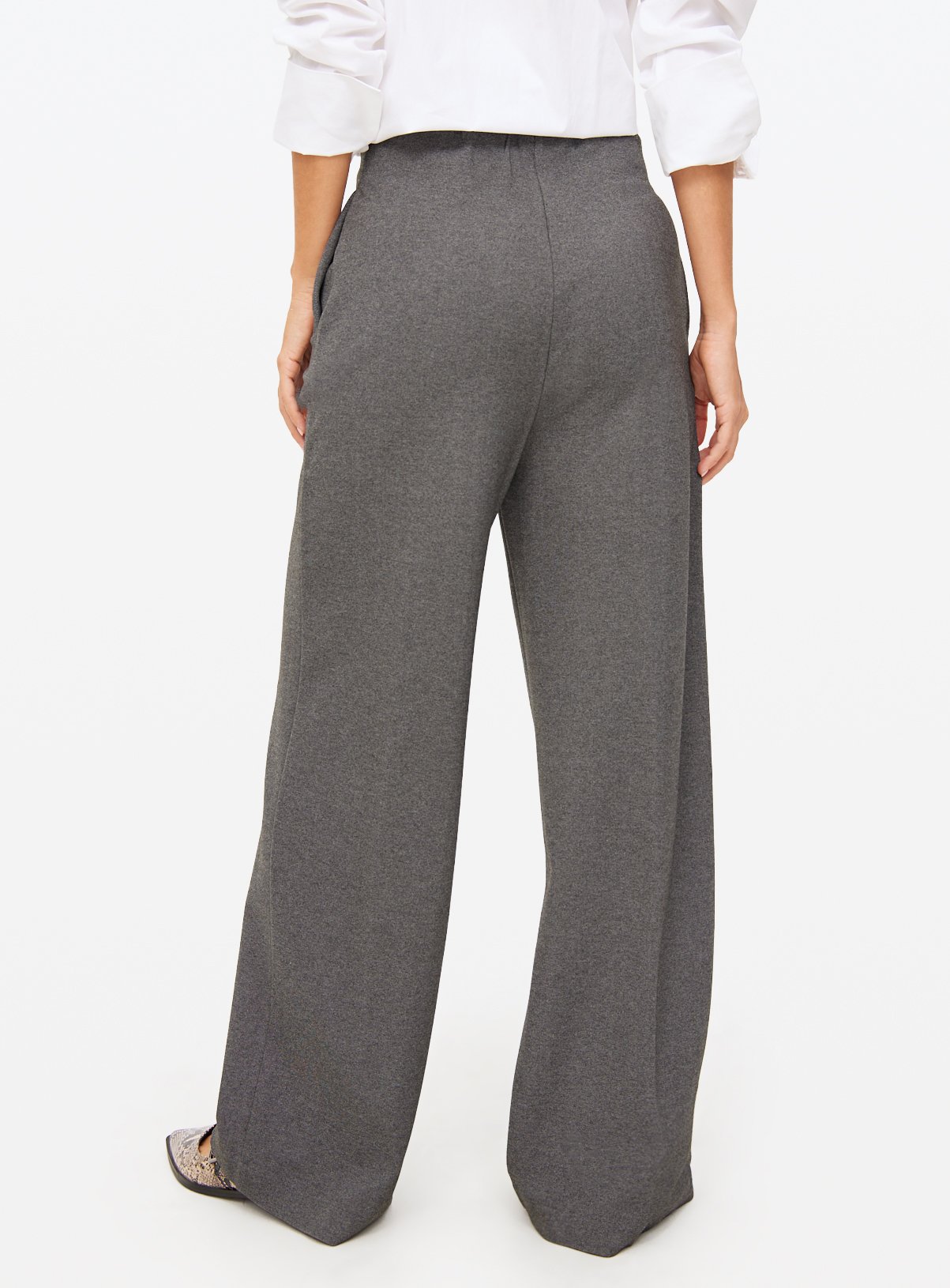 Mid Grey Wide Leg Ponte Trousers 12R - Image 4 thumbnail